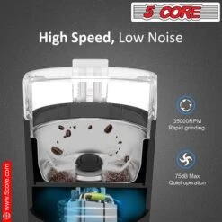 5 Core 5 Ounce Electric Coffee And Spice Grinder 150W Large Portable Compact With Stainless Blade Grinder Perfect For Spices, Dry Herbs Grinds Coarse Fine Ground Beans For 10/12 Cups Coffee (BLACK) -Zoro Tools Shop 520Core20Inc 6xx90f8b99cxx5c9cxx417dxxb1d8xxf8bdc17f225cxxbe832d