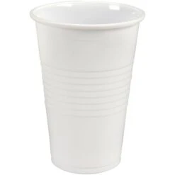ABENA Cups, Cold, Drinking Cup With Grooves, 7.8 Gross Ounce, 3.8" Height, 2.8" Diameter, White, PP