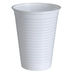 ABENA Cups, Cold, Drinking Cup With Grooves, 7.1 Ounce, White, 3.5" Height, 2.75" Diameter, PS