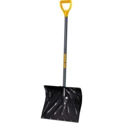 Snow Shovel, Poly, 18In, MM, Stl Hdl, Asbld
