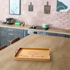 "Happy Harvest" Wood Serving Tray With Handles, 15.50" X 12" -Zoro Tools Shop All20The20Rages20Inc HG2000xxNHHxxdecorxxb39ab9
