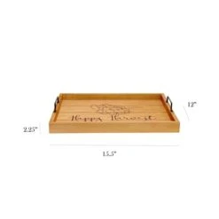 "Happy Harvest" Wood Serving Tray With Handles, 15.50" X 12" -Zoro Tools Shop All20The20Rages20Inc HG2000xxNHHxxdimensionsxxace7e6