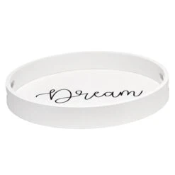 "Dream" 13.75" Round Wood Serving Tray With Handles -Zoro Tools Shop All20The20Rages20Inc HG2013xxWDRxxALTxxbf1498