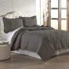 2 Pc Solid Embroidered Quilt Sets Twin Charcoal