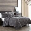 4-piece Stone-washed Quilt Set Ian Charcoal Queen