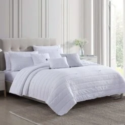 6 Piece Solid Washed Seersucker Quilt Brooke Queen