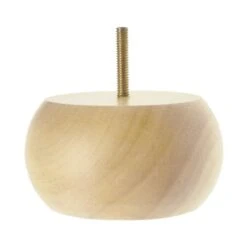 3 In H X 6 In Dia Unfinished Hardwood Bun Foot Leg For Furniture