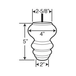 5 In X 4 In Unfinished Hardwood Round Sofa Leg For Furniture 4 Pack -Zoro Tools Shop Architectural20Products20by20Outwater20LLC bun14xxunxxline1xx763c18