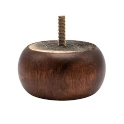 1-7/8in H X 3-5/8in Dia, Stained Cherry Hardwood, Bun Foot Leg