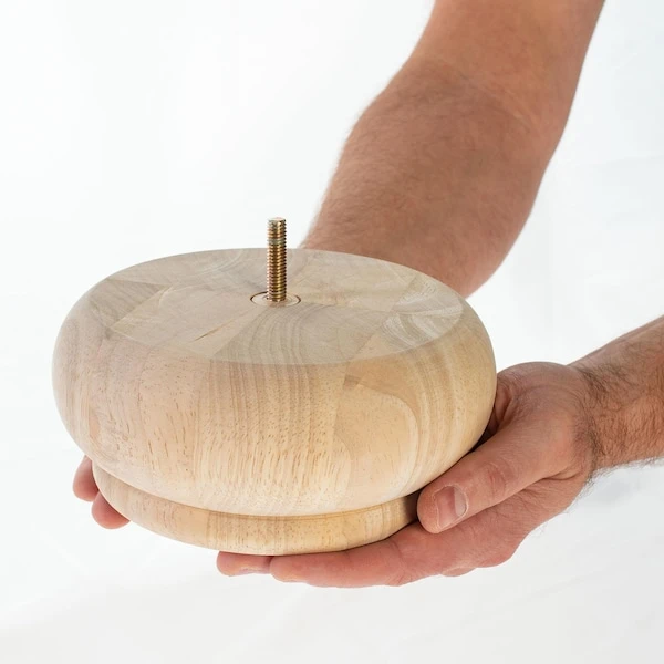 3 In X 6-3/4 In Unfinished Hardwood Round Bun Foot 2 3 In X 6-3/4 In Unfinished Hardwood Round Bun Foot - Image 2