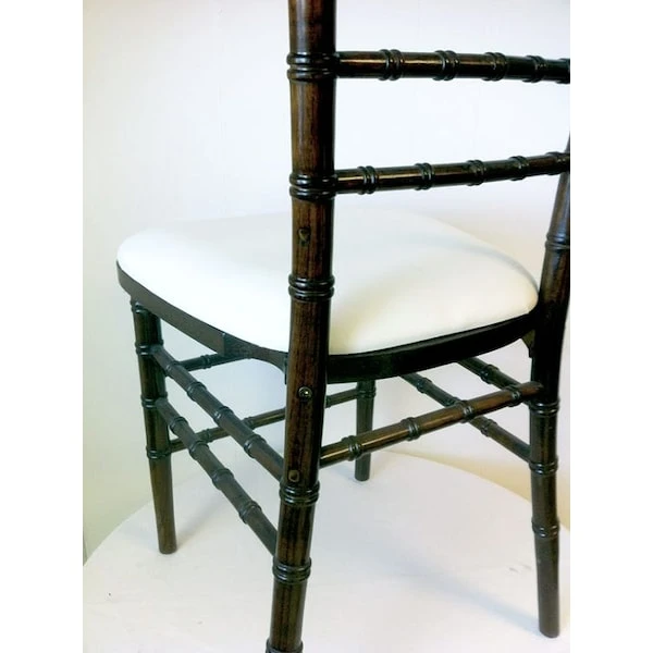 Chiavari Cushion, Wood-backed Cushions, Vinyl, White 3 Chiavari Cushion, Wood-backed Cushions, Vinyl, White - Image 3