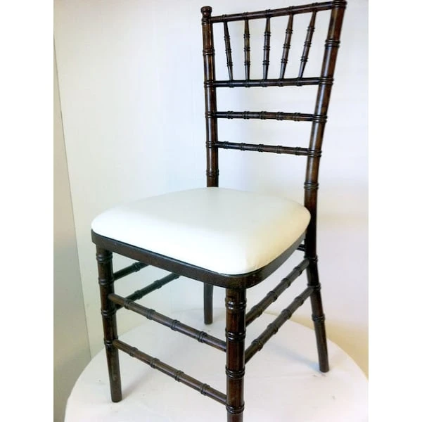 Chiavari Cushion, Wood-backed Cushions, Vinyl, White 1 Chiavari Cushion, Wood-backed Cushions, Vinyl, White