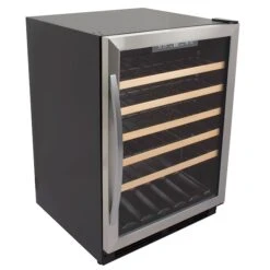 Avanti 51 Bottle Wine Cooler, Stainless Steel With Black Cabinet