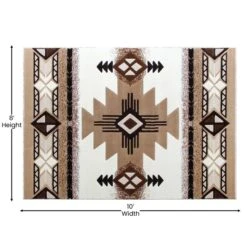 8' X 10' Ivory Rustic Southwest Style Area Rug -Zoro Tools Shop Belnick20LLC ACDxxRG184xx810xxIVxxGGxxDIMSxx0ad2b3