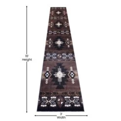 3' X 16' Chocolate Rustic Southwest Style Area Rug -Zoro Tools Shop Belnick20LLC ACDxxRG2143xx316xxCOxxGGxxDIMSxxecfaef