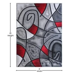 Red 8' X 10' Abstract Design Accent Area Rug -Zoro Tools Shop Belnick20LLC ACDxxRGTRZ860xx810xxRDxxGGxxDIMSxx6ce681