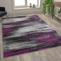 Purple 6x9 Abstract Area Rug
