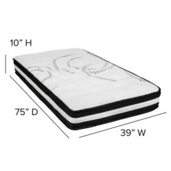 10" Twin Mattress & Memory Foam Topper Bundle -Zoro Tools Shop Belnick20LLC CLxxE230P10xx2M35xxTxxGGxxDIMS2xxc51ab7