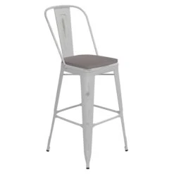 White Metal Stool With Gray Poly Seat -Zoro Tools Shop Belnick20LLC ETxx3534xx30xxWHxxPL1GxxGGxxc569b2