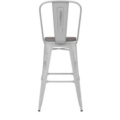 White Metal Stool With Gray Poly Seat -Zoro Tools Shop Belnick20LLC ETxx3534xx30xxWHxxPL1GxxGGxxinset2xx217ff8