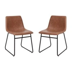 18" Light Brown LeatherSoft Dining Chairs, 2PK -Zoro Tools Shop Belnick20LLC ETxxER18345xx18xxLBxxBKxxGGxx6c5b64
