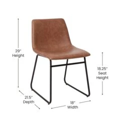 18" Light Brown LeatherSoft Dining Chairs, 2PK -Zoro Tools Shop Belnick20LLC ETxxER18345xx18xxLBxxBKxxGGxxDIMSxx927d3b