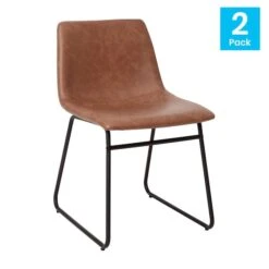 18" Light Brown LeatherSoft Dining Chairs, 2PK -Zoro Tools Shop Belnick20LLC ETxxER18345xx18xxLBxxBKxxGGxxMULTIxx060a91