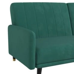 Emerald Velvet Split Back Futon Sofa - Wooden Legs -Zoro Tools Shop Belnick20LLC HCxx1044xxGNxxGGxxinset5xxc69600
