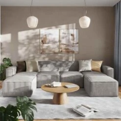 Bridgetown Luxury Modular 6 Piece Sectional Sofa, Gray