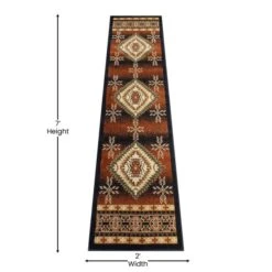 Black 2 X 7 Southwestern Style Patterned Area Rug -Zoro Tools Shop Belnick20LLC NRxxRG170xx27xxBKxxGGxxDIMSxxdb2b52