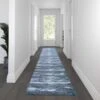3' X 16' Turquoise Distressed Olefin Area Rug