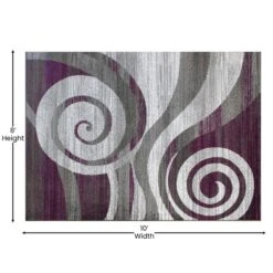 Purple 8' X 10' Modern Swirl Pattern Area Rug -Zoro Tools Shop Belnick20LLC OKRxxRG1103xx810xxPUxxGGxxDIMSxx4e9606