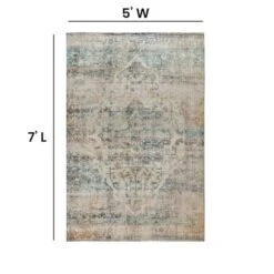 Artisan Old English Style Traditional Rug - 5' X 7' - Blue -Zoro Tools Shop Belnick20LLC RCxxRG19xx016xx57xxGGxxDIMSxxe952bc