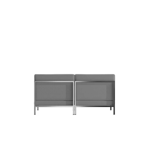 2 Piece Gray LeatherSoft Modular Lounge Set 4 2 Piece Gray LeatherSoft Modular Lounge Set - Image 4