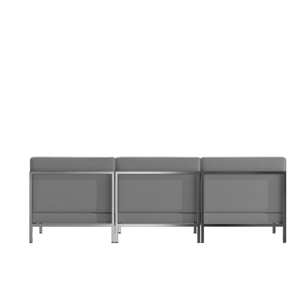 3 Piece Gray LeatherSoft Modular Lounge Set 5 3 Piece Gray LeatherSoft Modular Lounge Set - Image 5