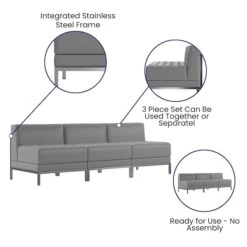 3 Piece Gray LeatherSoft Modular Lounge Set 15 3 Piece Gray LeatherSoft Modular Lounge Set -Zoro Tools Shop Belnick20LLC ZBxxIMAGxxMIDCHxx3xxGYxxGGxxinset4xxbca9de