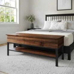 Entryway Storage Bench With Lower Shelf Perfect For Entryway, Mudroom, Or Bedroom In Walnut 15 Entryway Storage Bench With Lower Shelf Perfect For Entryway, Mudroom, Or Bedroom In Walnut -Zoro Tools Shop Belnick20LLC ZGxx075xxWALxxGGxxLS3xxb51304