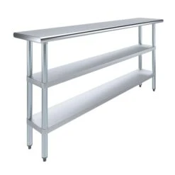 14x72 Prep Table With Stainless Steel Top And 2 Shelves
