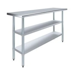18x60 Prep Table With Stainless Steel Top And 2 Shelves