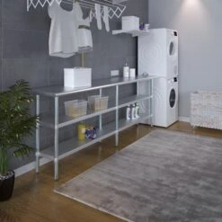 18x96 Prep Table With Stainless Steel Top And 2 Shelves -Zoro Tools Shop Beseder20Group20Inc wtxx1896xx2shxx4xxd9bc58