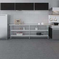 18x96 Prep Table With Stainless Steel Top And 2 Shelves -Zoro Tools Shop Beseder20Group20Inc wtxx1896xx2shxx5xxccb5d6