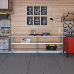 18x96 Prep Table With Stainless Steel Top And 2 Shelves -Zoro Tools Shop Beseder20Group20Inc wtxx1896xx2shxx9xx1xxa1651b