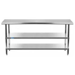30x72 Prep Table With Stainless Steel Top And 2 Shelves