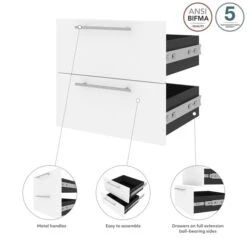 Orion 2 Drawer Set For Orion 20W Narrow Shelving Unit, White & Walnut Grey -Zoro Tools Shop Bestar20Inc 3AOv6dDOwe6Ao7glrRe8622nQVQH6RVvxx302046