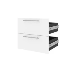 Orion 2 Drawer Set For Orion 20W Narrow Shelving Unit, White & Walnut Grey