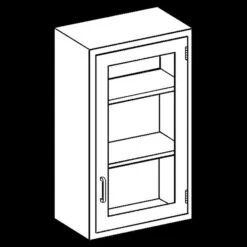 Wall Cabinet 24 3/4"W X 30"H, 2 S/S Adj Shelves W/ Hinge Solid Door