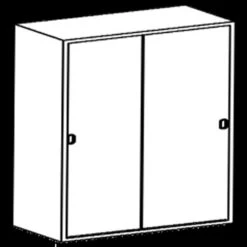 Wall Cabinet 35"W X 30"H, 2 S/S Adj Shelves W/ Hinge Glass Door