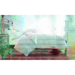 350 Thread Count 2cm Stripe Down Fiber Comforter, White, Twin