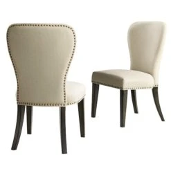 Savoy Upholstered Dining Chairs, Cream (Set Of 2)