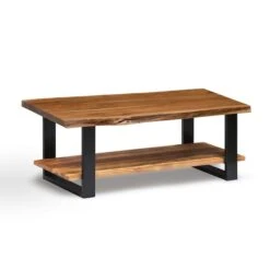 Alpine Natural Live Edge Wood Large Coffee Table